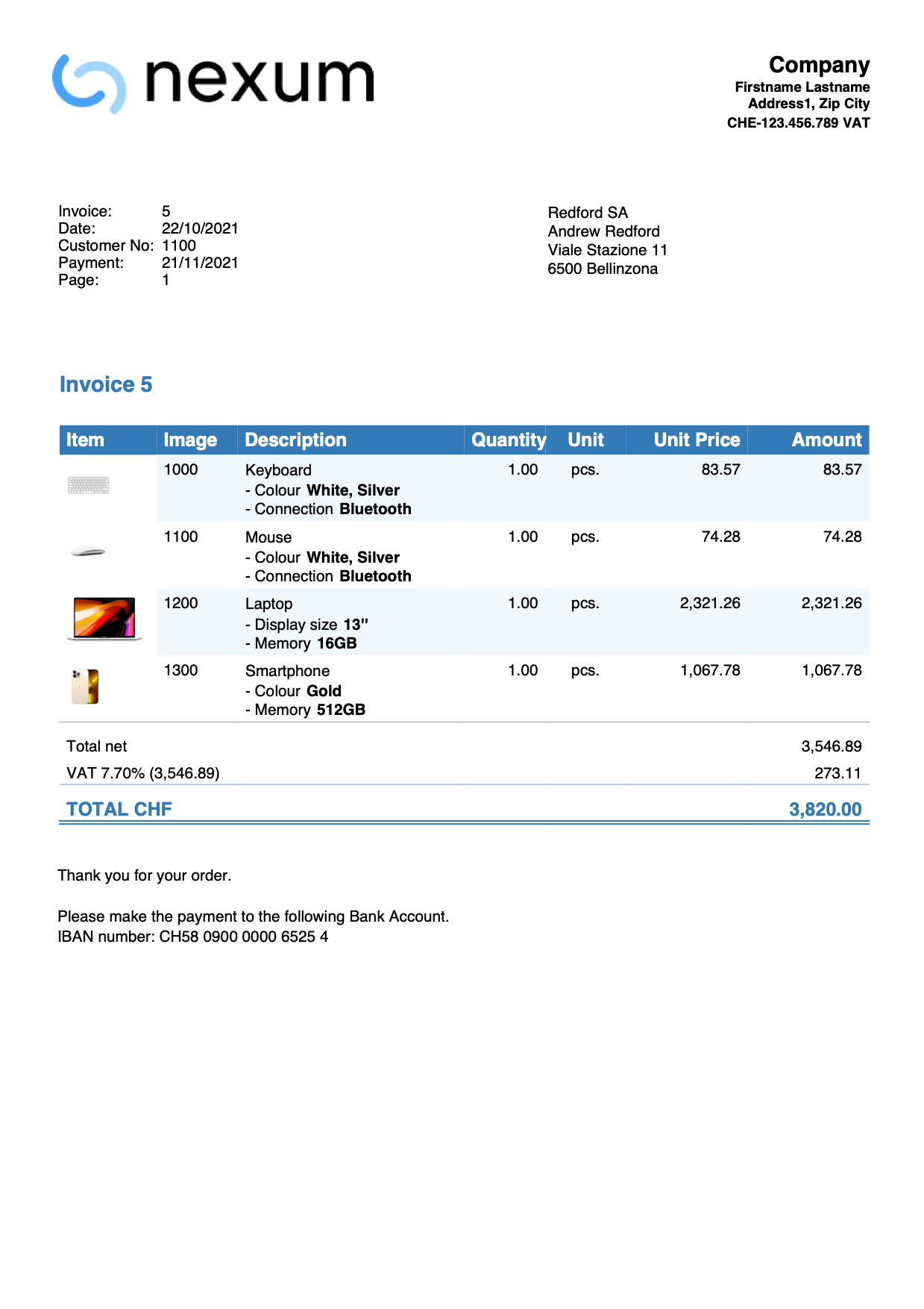 Customize invoice print with Javascript Banana Accounting Software