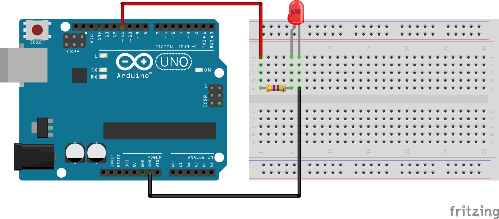 Arduino tutorial 2 Blinking LED on breadboard