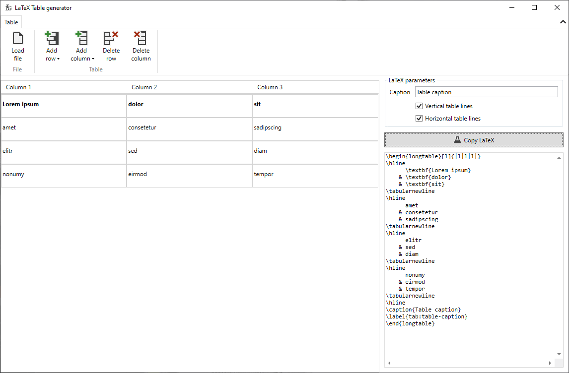 GitHub Bennik2000/LaTeXTableGenerator This little tool assists with