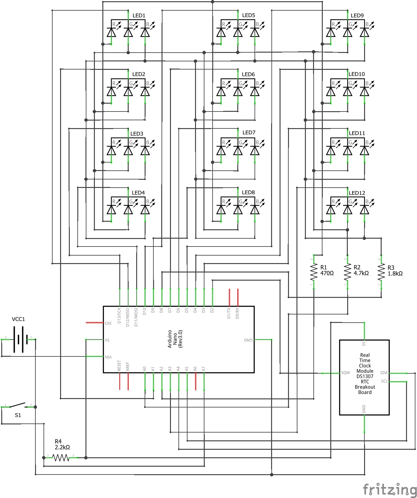 GitHub ChrisAsi/simplearduinoledclock A simple 12 RGB LED clock