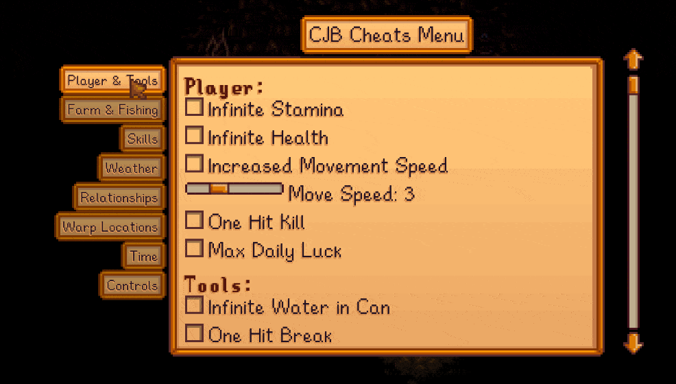 CJB Cheats Menu Stardew Guide