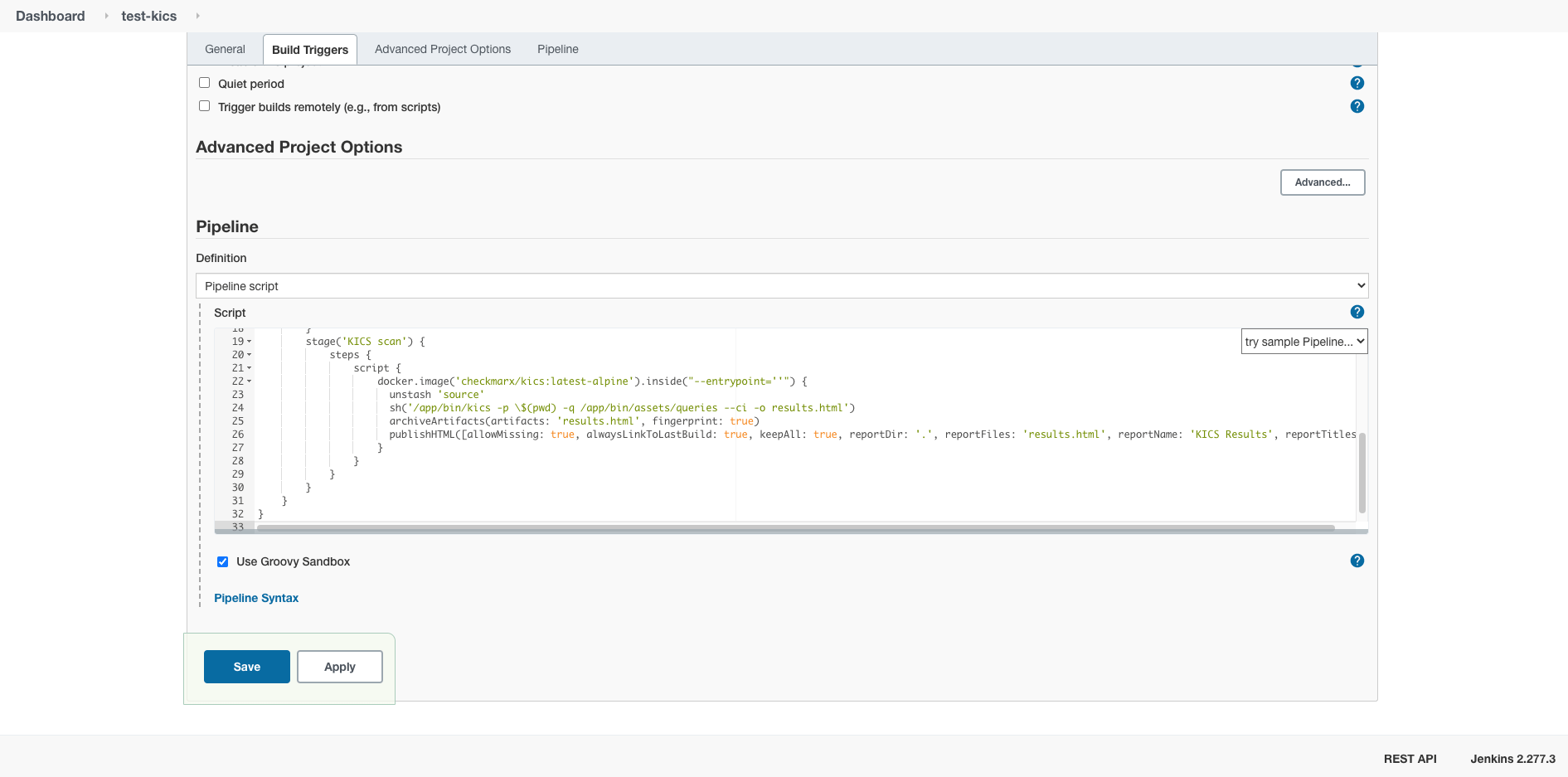kicscheckmarx/integrations_jenkins.md at master · cheahengsoon/kics