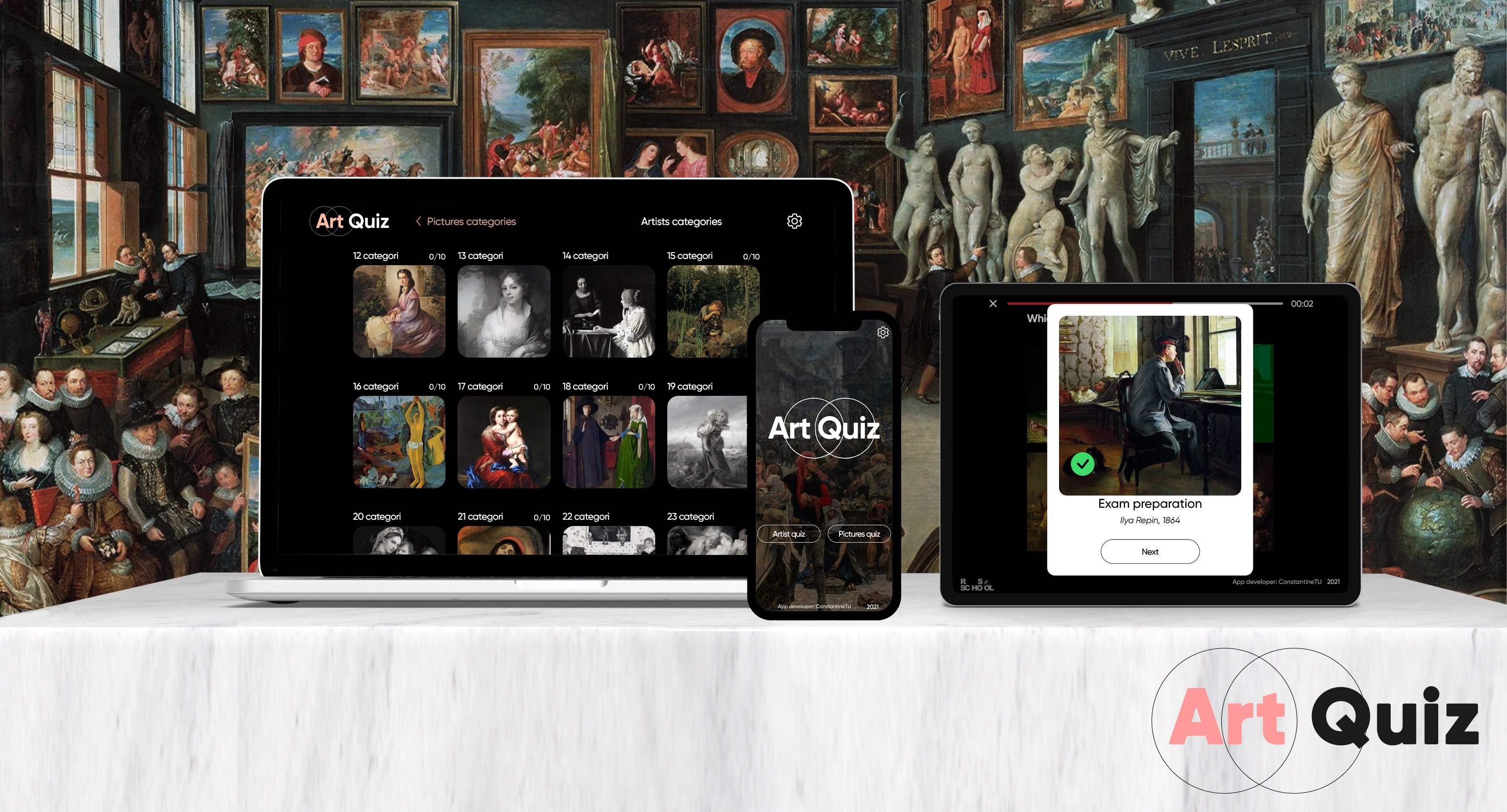 GitHub Quiz, guess the author or picture, in