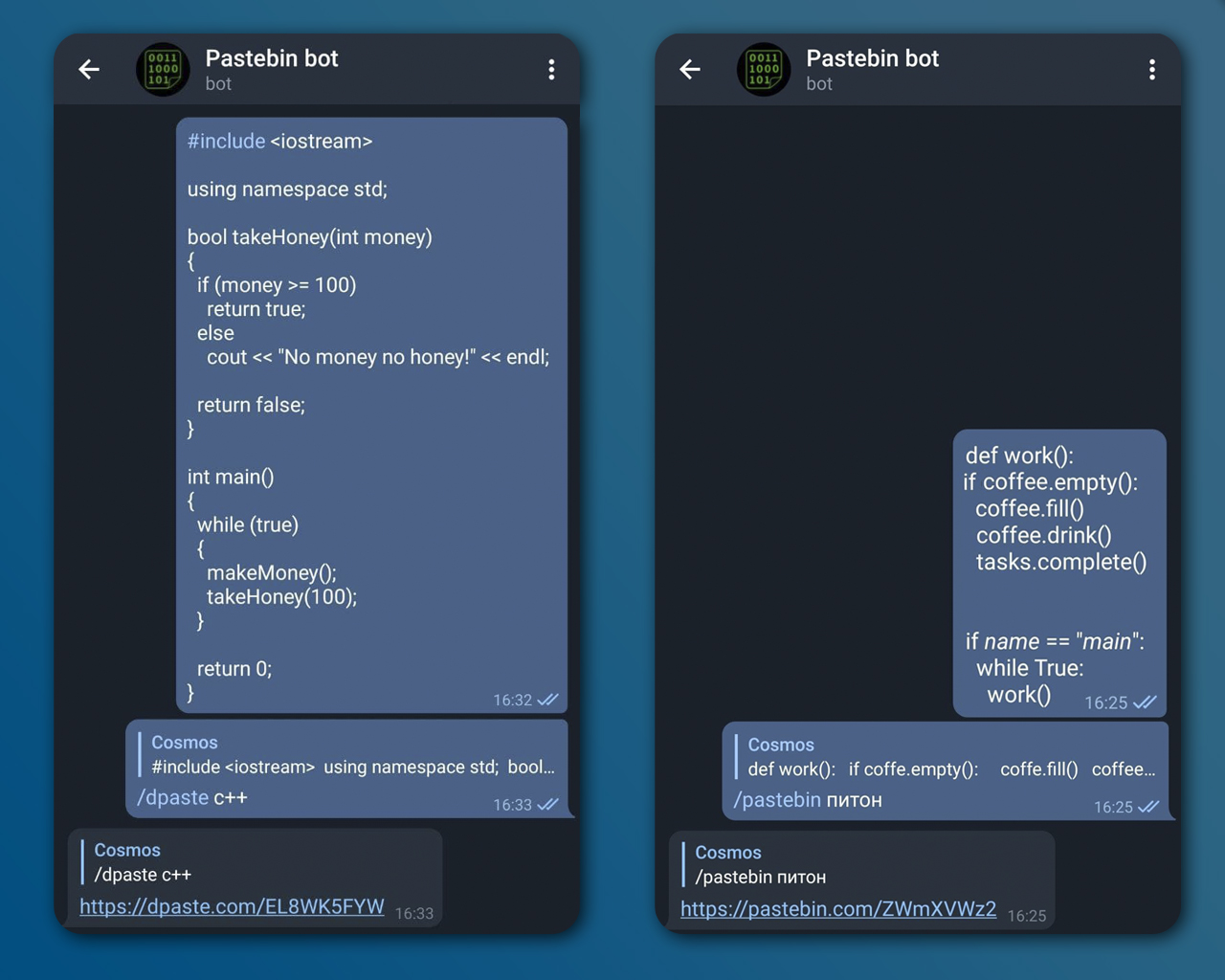 GitHub CosmoSt4r/pastebintgbot Telegram бот для загрузки отрывков