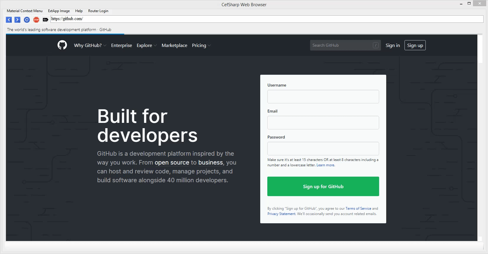 GitHub CreateBrowser/AutoGetFeaturesCefSharpBrowserDesktopPC 1st