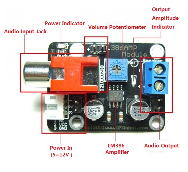 386AMP Audio Amplifier Module (Arduino Compatible)