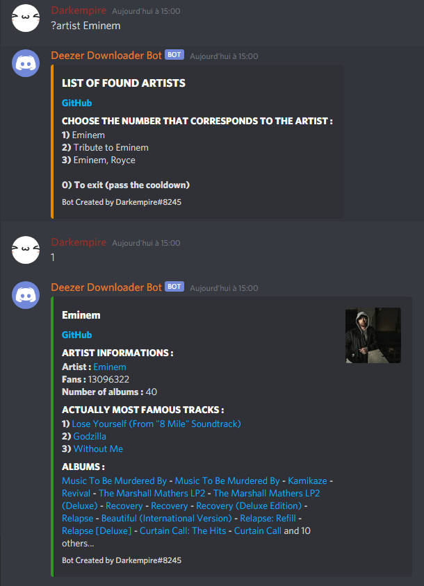 Deezer Downloader Discord Bot