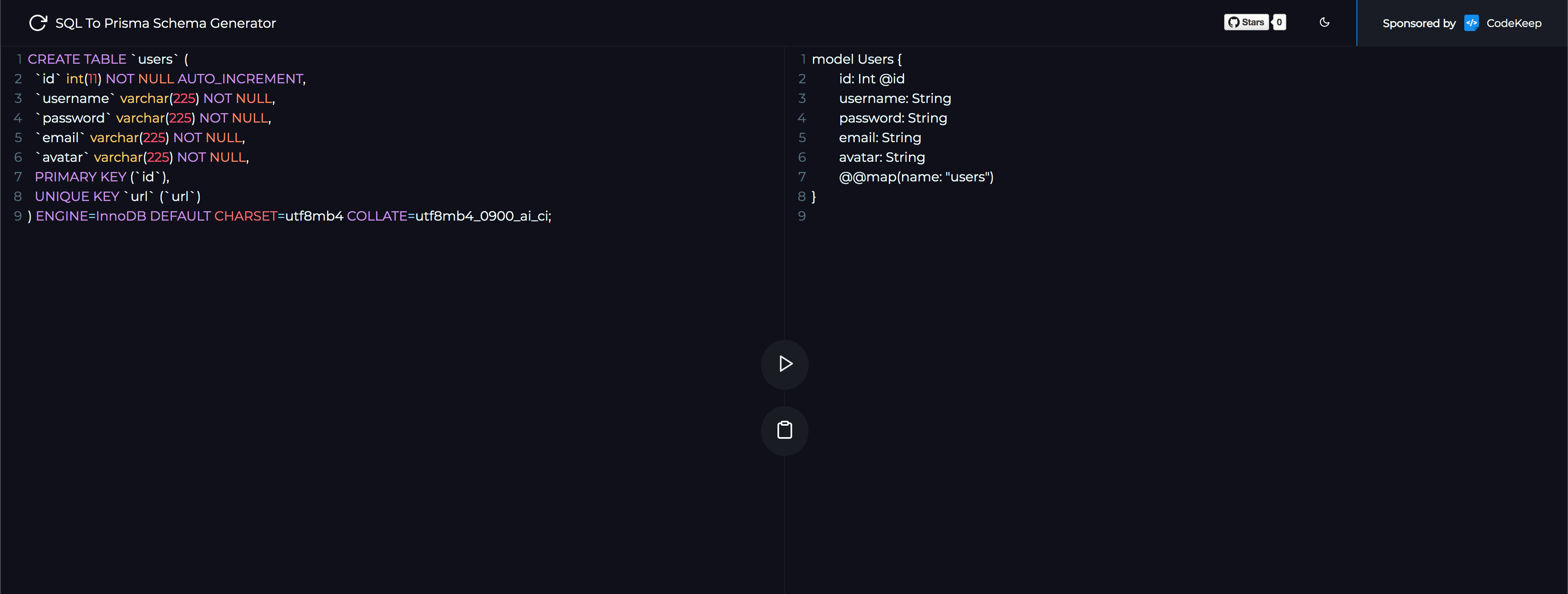 Sql To Prisma Schema Generator