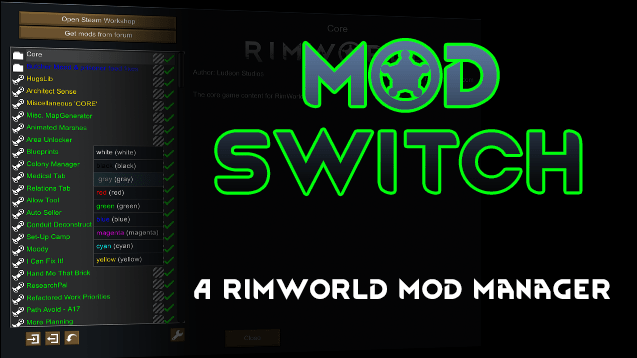 Rimworld Mod List Sorter 2023 B19] Modswitch - A Rimworld Mod Manager