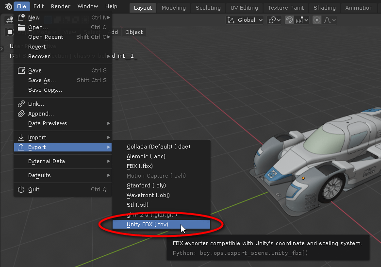 Blender To Unity Fbx Exporter
