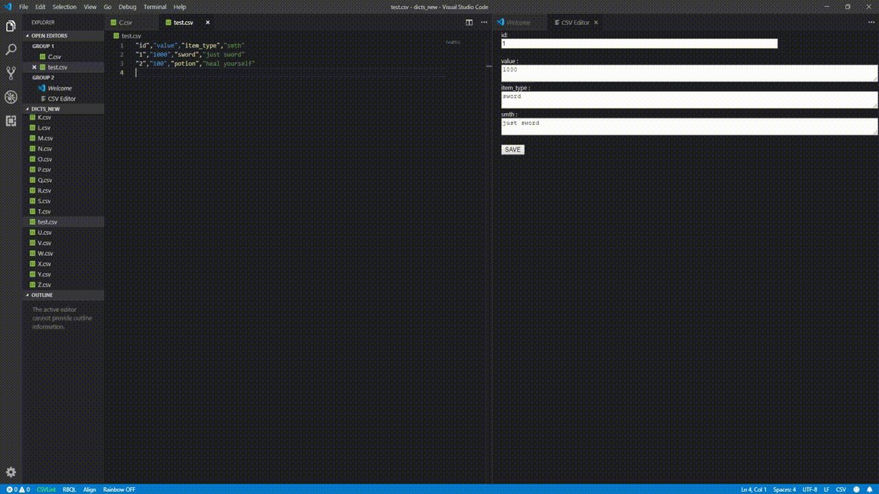Simple CSV editor Visual Studio Marketplace