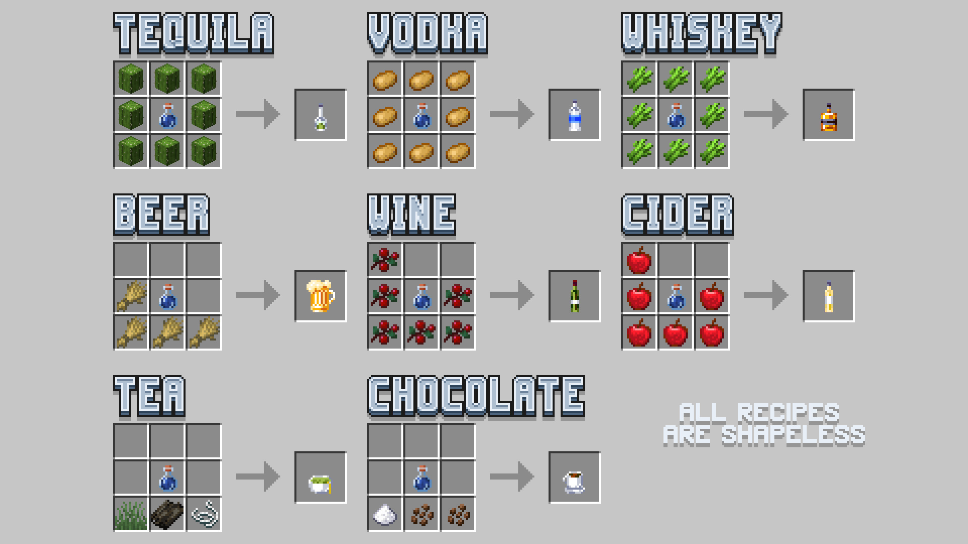 GGDK (Geegaz's Drinks) 8 new drinks for your game Minecraft Data Pack