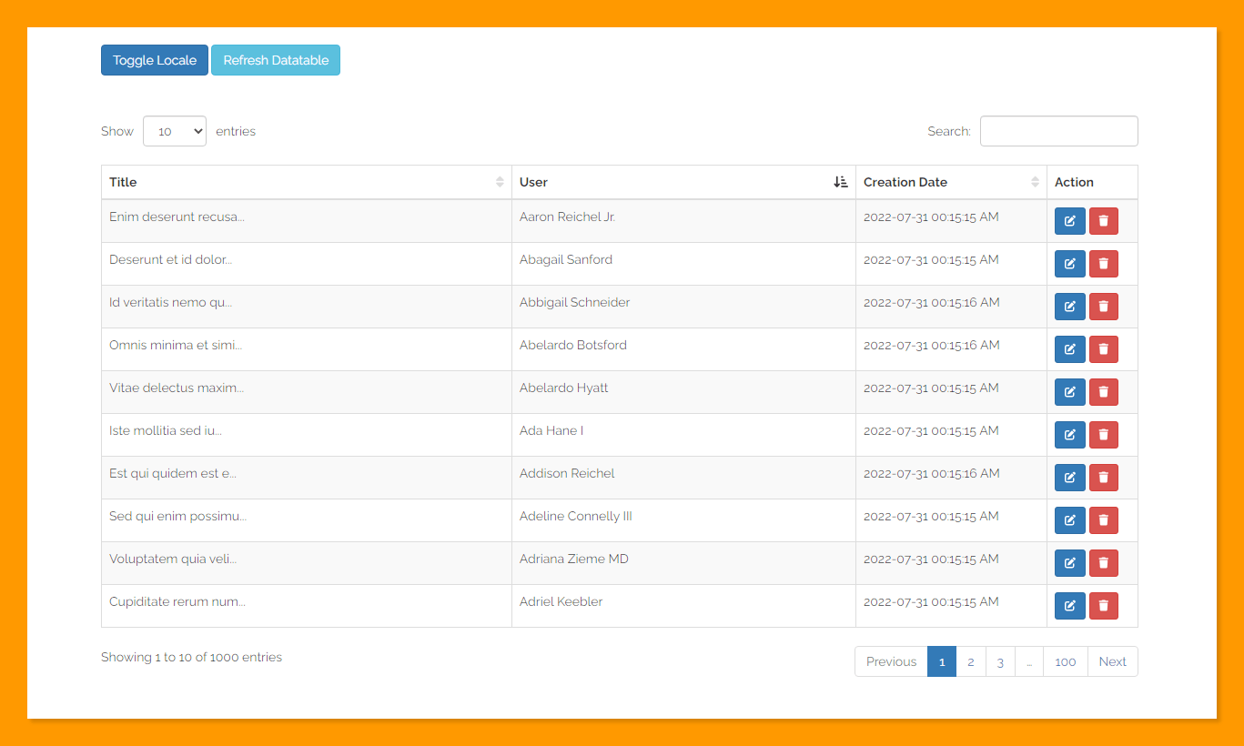lv2datatable Laravel Datatables Vue.js Component Vue.js Feed