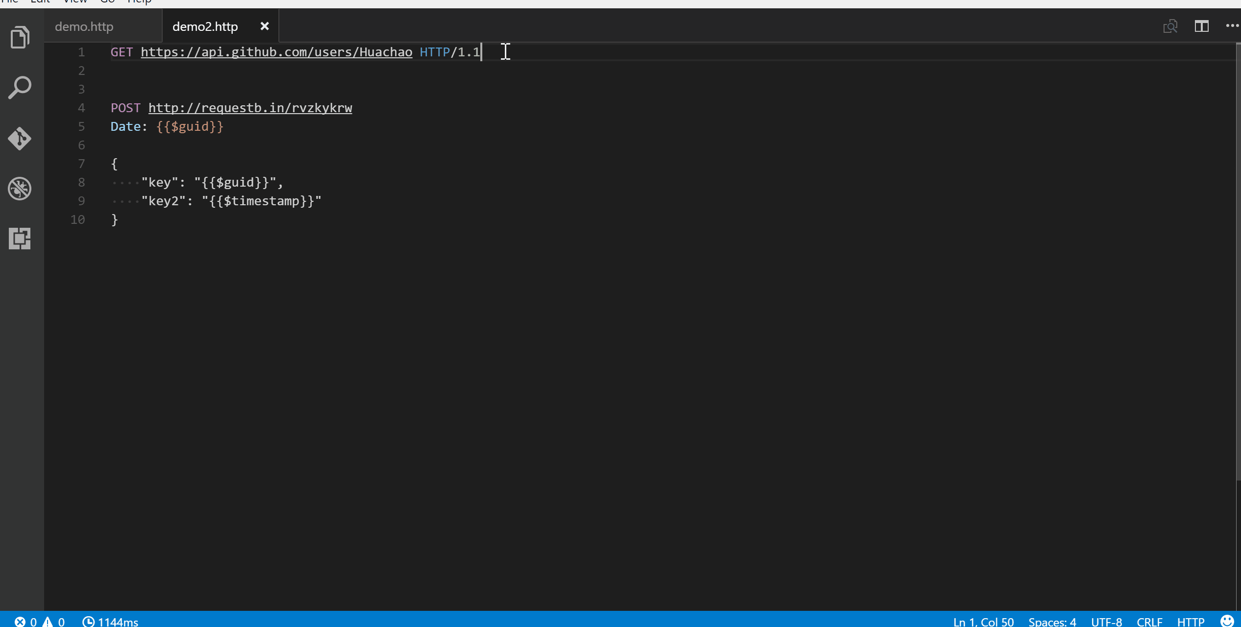 VScoderestclient REST Client Extension for Visual Studio Code