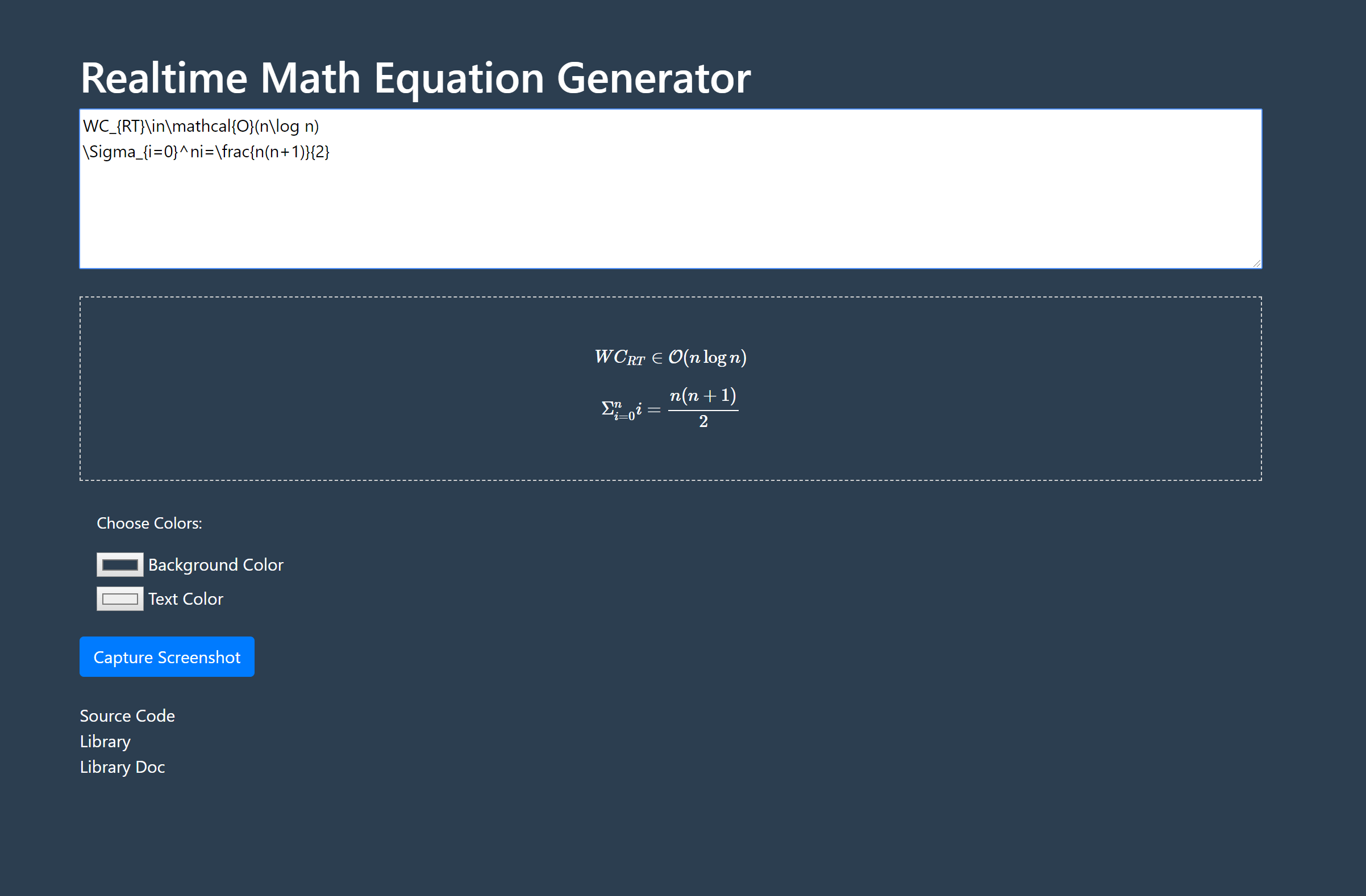 Realtime Math Equation Generator
