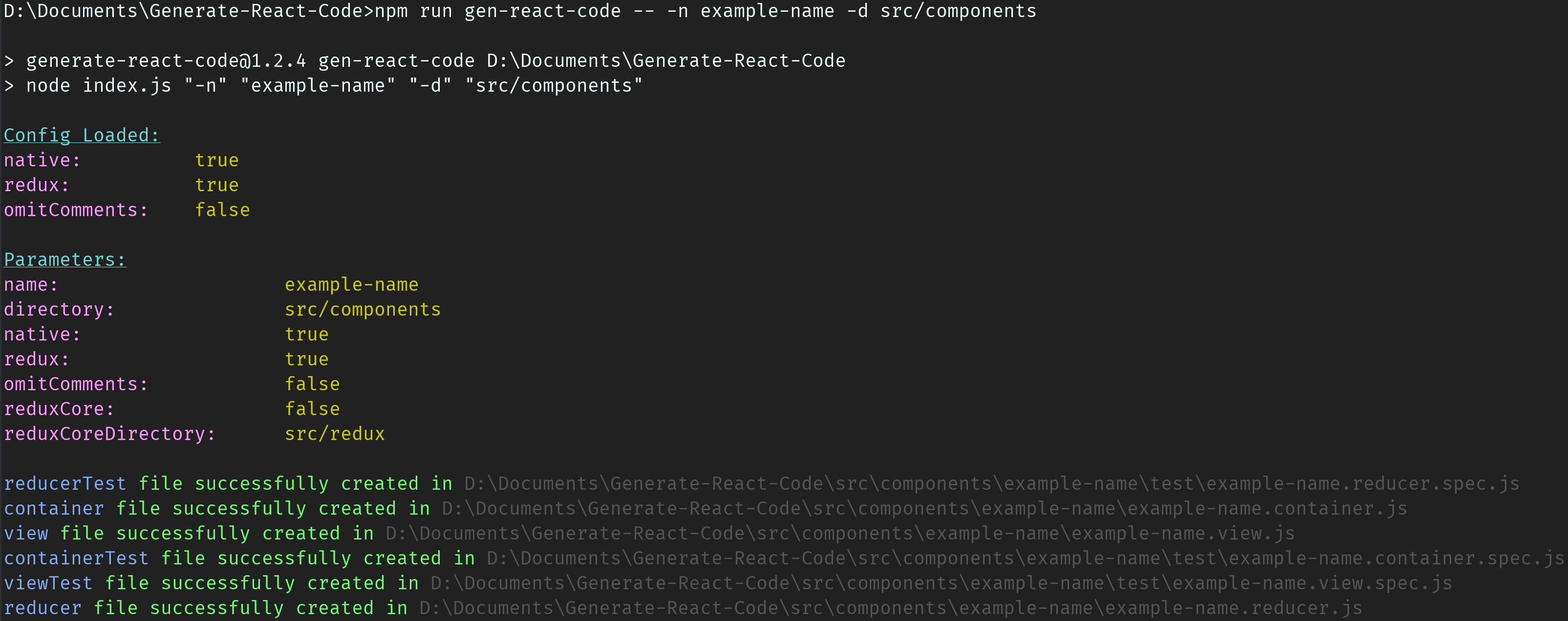 generatereactcode npm