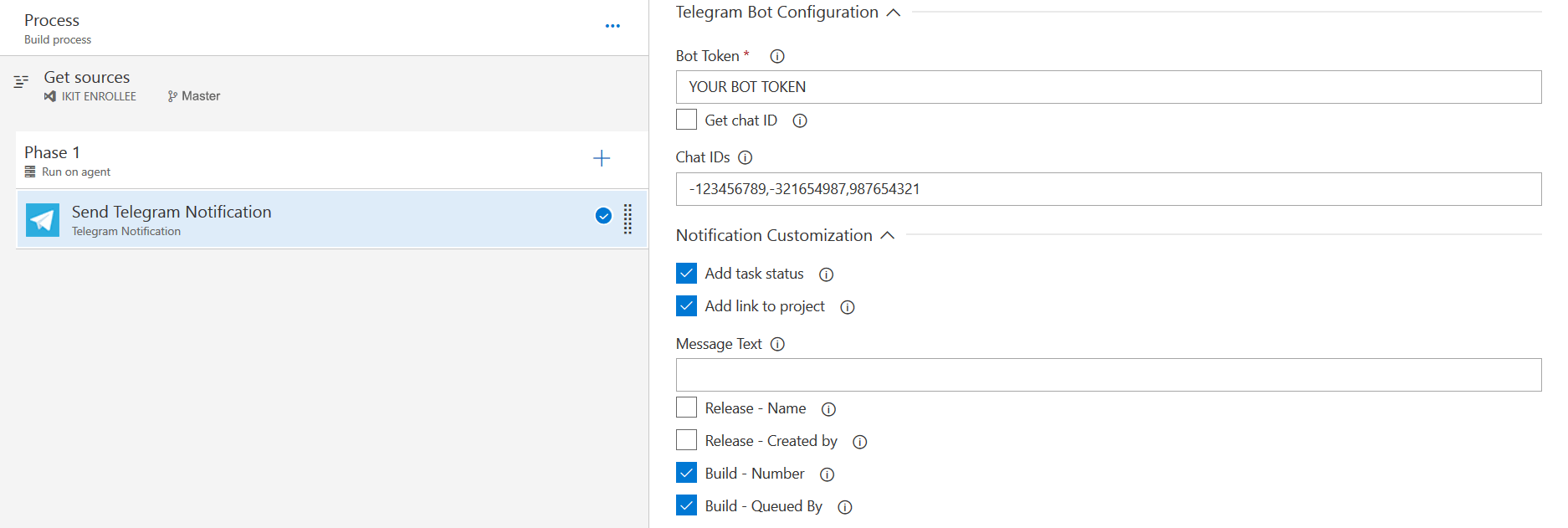 GitHub JackB1ack/telegramnotification Azure DevOps Extension to send custom notifications to