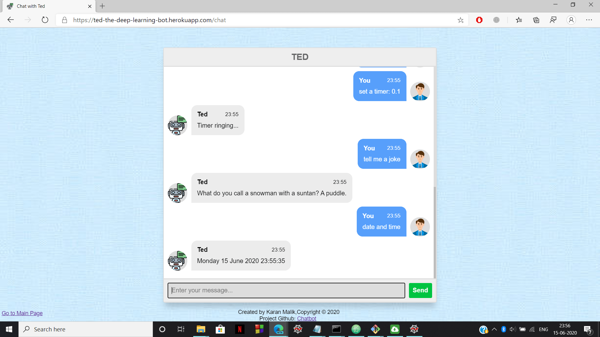 GitHub KaranMalik/Chatbot A DeepLearning multipurpose chatbot