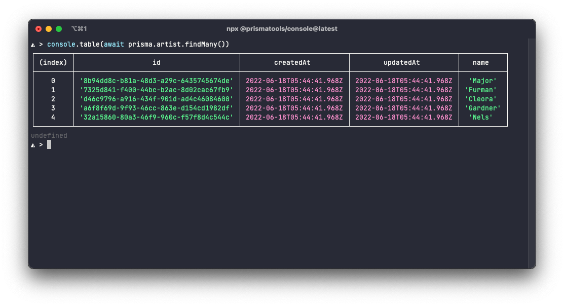 prismatools/console npm