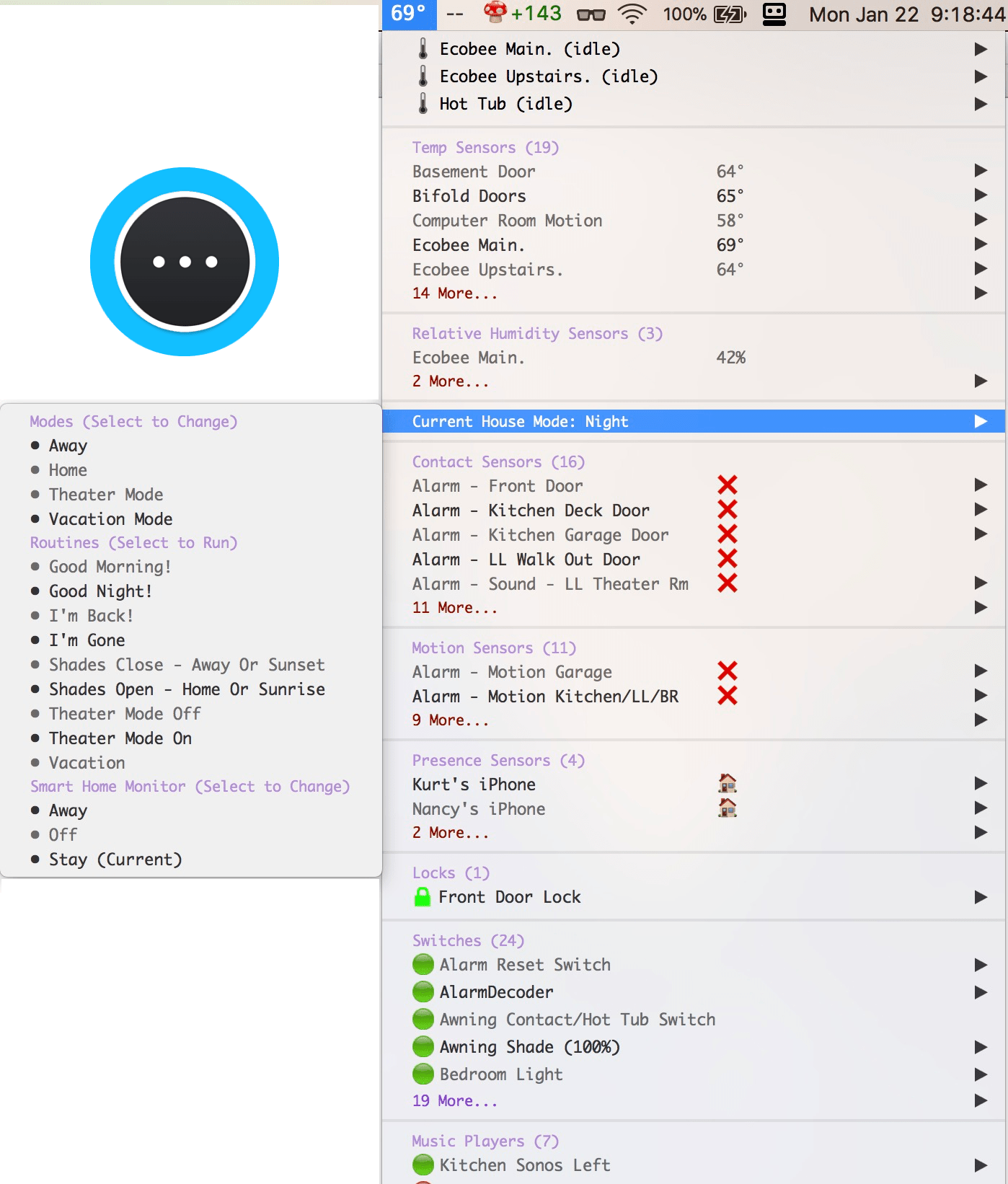 GitHub KurtSanders/HubitatXbar Hubitat → Xbar