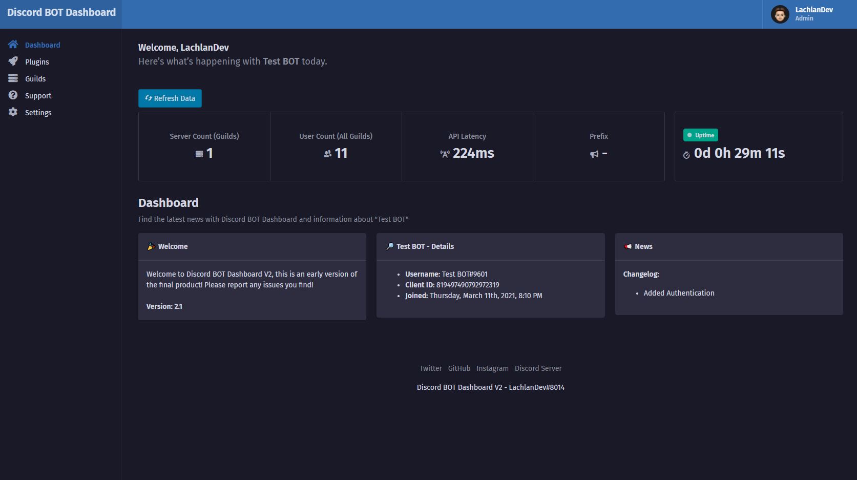Discord Bot Dashboard V2