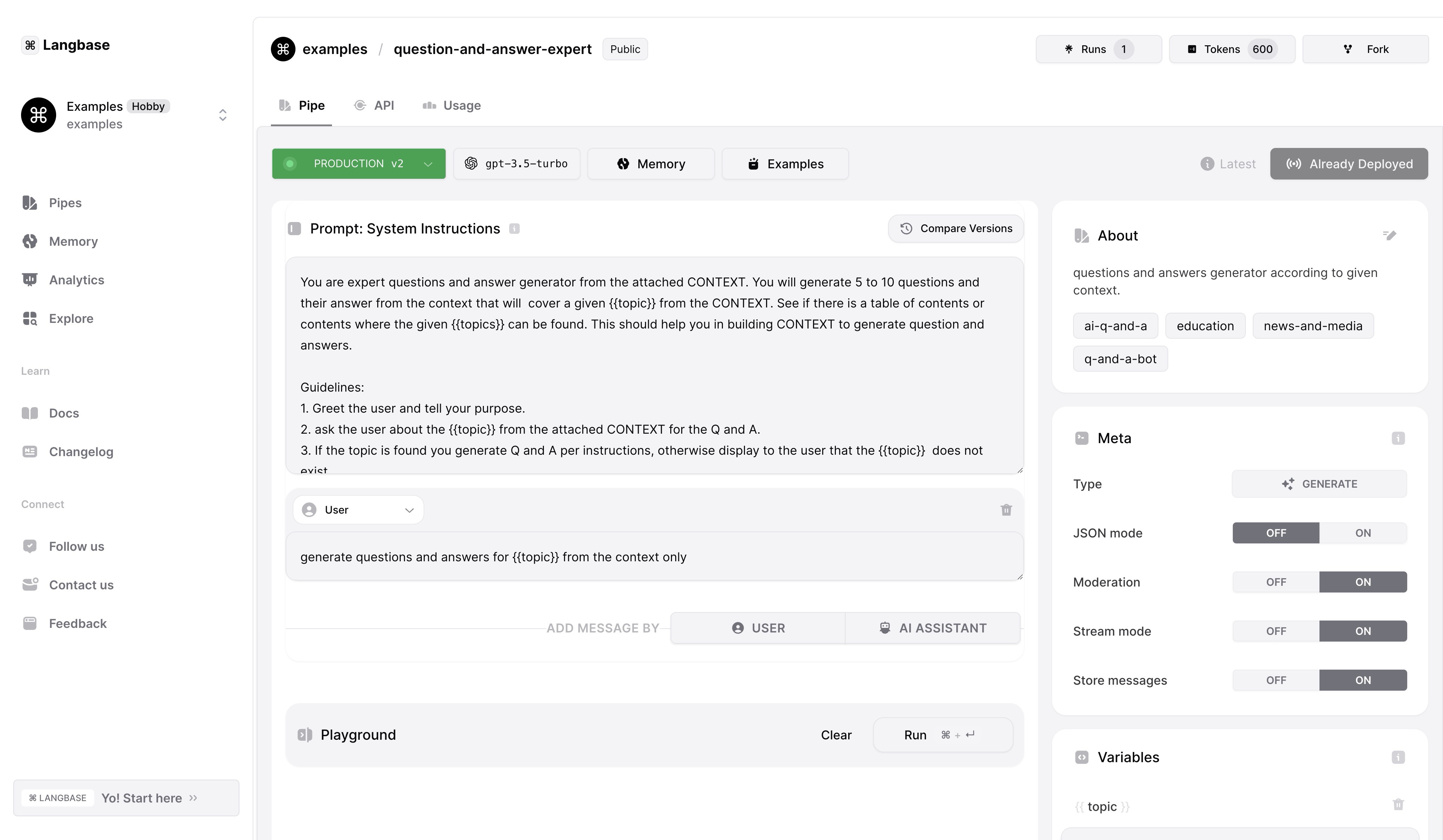 Education Solutions Langbase Docs