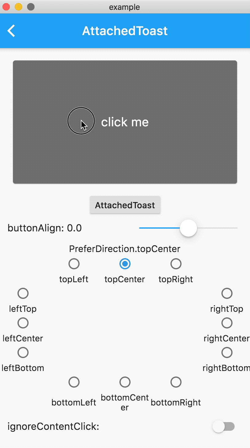 Flutter Toast FlutterCore