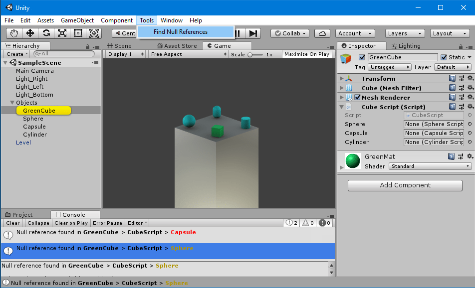 Unity Null Reference Detection