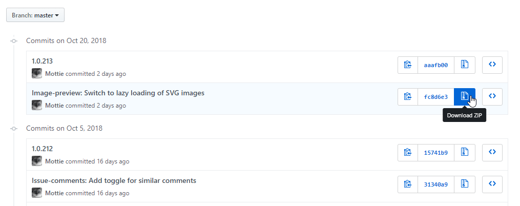 GitHub download zip · Mottie/GitHubuserscripts Wiki · GitHub
