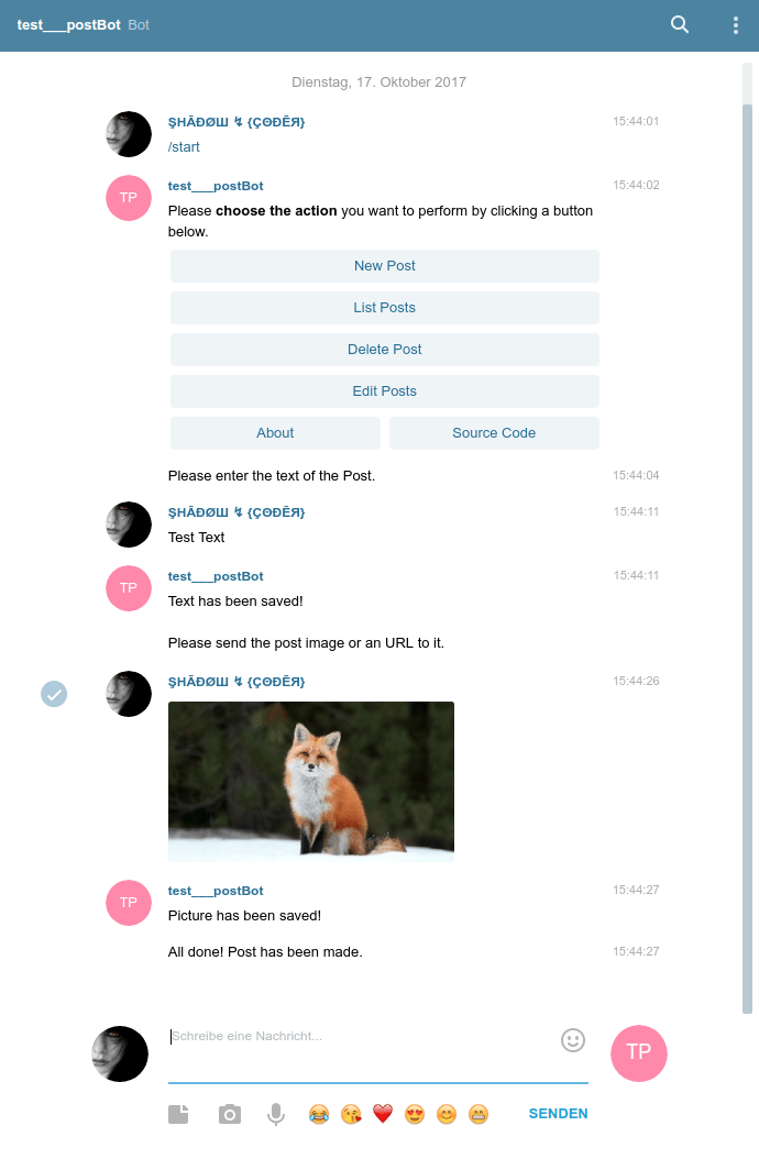 GitHub NullDev/StaticPostBot Telegram Bot for making posts to a