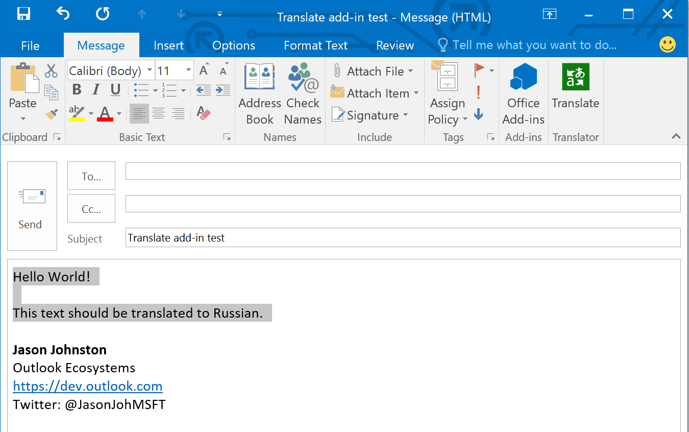 Outlook Add In Commands Translator