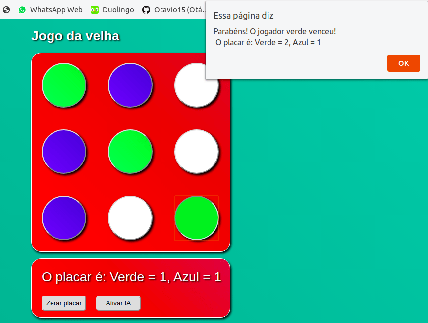GitHub Otavio15/JOGODAVELHA Jogo da velha criado com HTML, CSS e