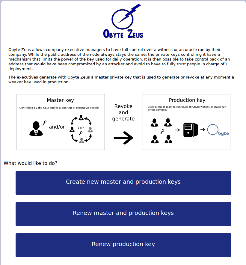 GitHub Papabyte/obytezeus A web app that creates or renews Obyte