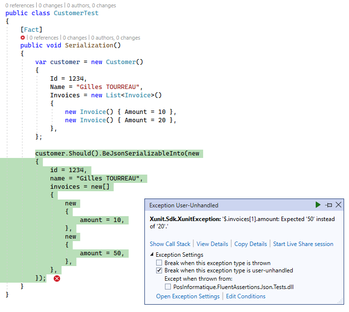 GitHub PosInformatique/PosInformatique.FluentAssertions.Json