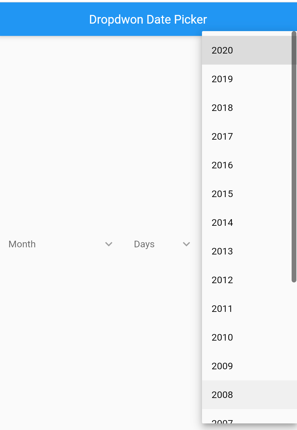 datepicker_dropdown Flutter package