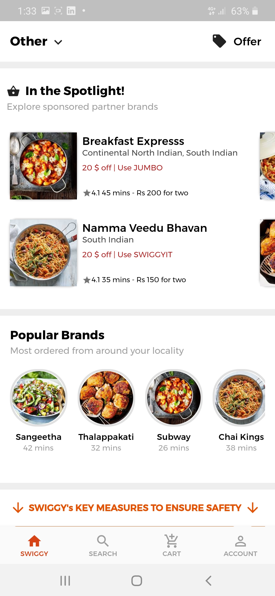 A UI clone of a famous food ordering app called Swiggy built using Flutter