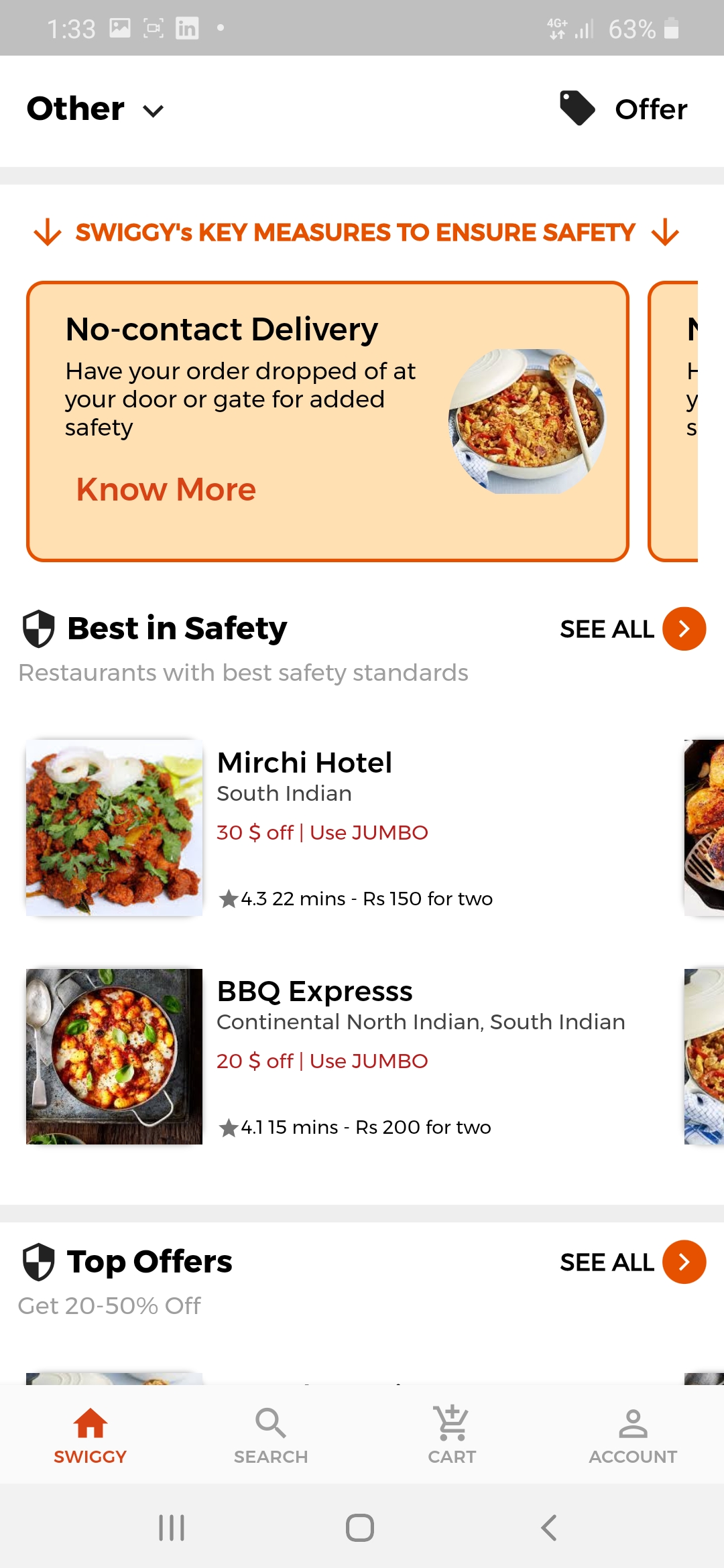 A UI clone of a famous food ordering app called Swiggy built using Flutter