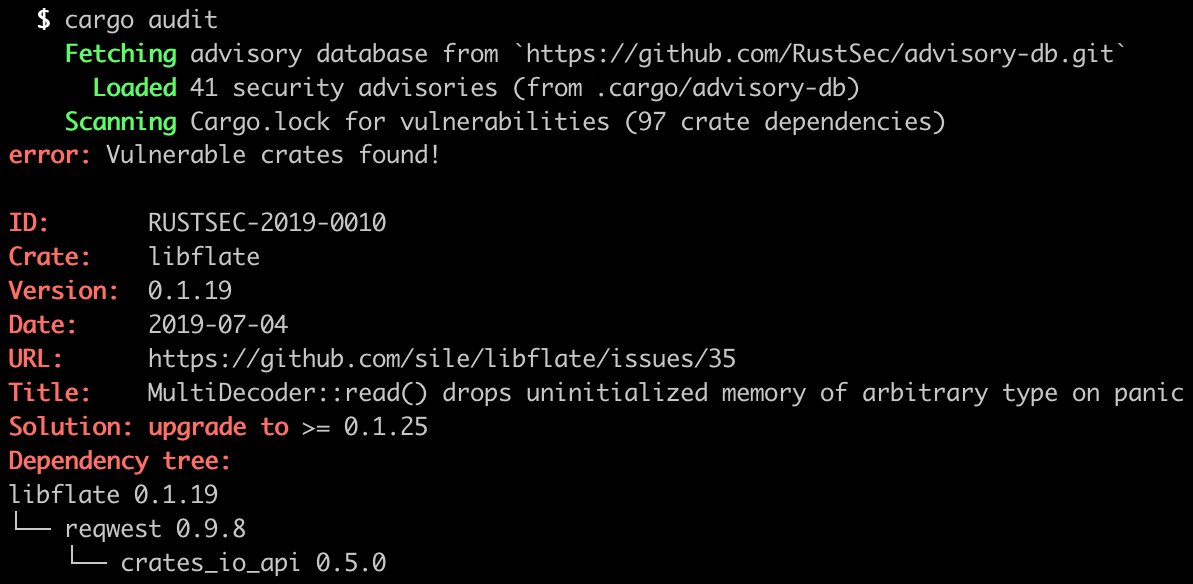 GitHub Metaswitch/cargoaudit Audit Cargo.lock files for crates with