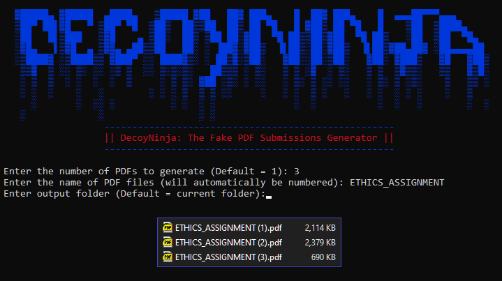 GitHub SHUR1KN/DecoyNinjaFakeSubmissionsGenerator A super dope