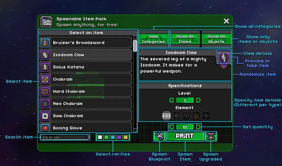 GitHub Silverfeelin/StarboundSpawnableItemPack