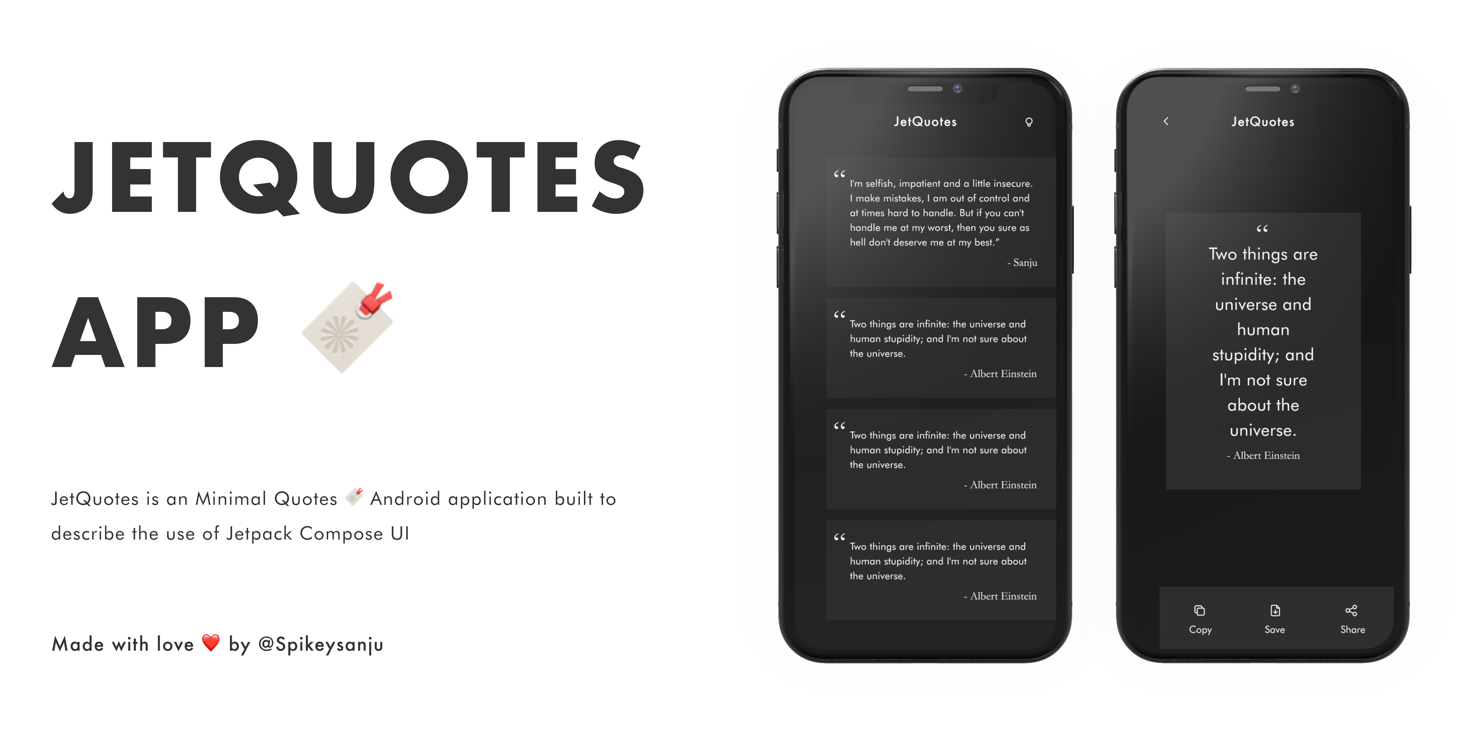 JetQuotes 🔖 A Quotes Application built to Dem codeKK AndroidOpen