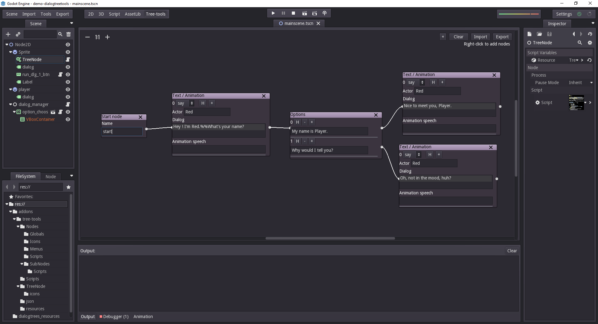 Dialog Tree Tool Godot Asset Library