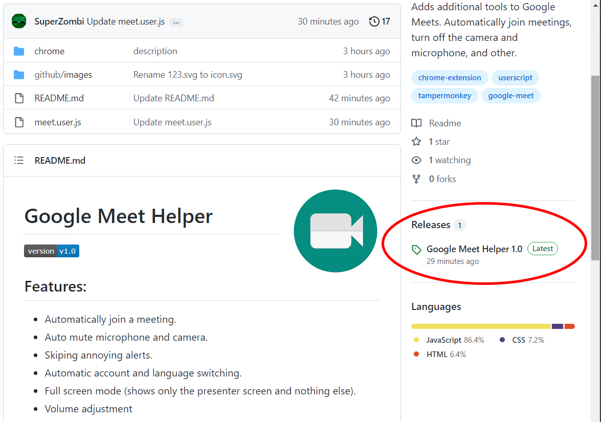 Google Meet Helper