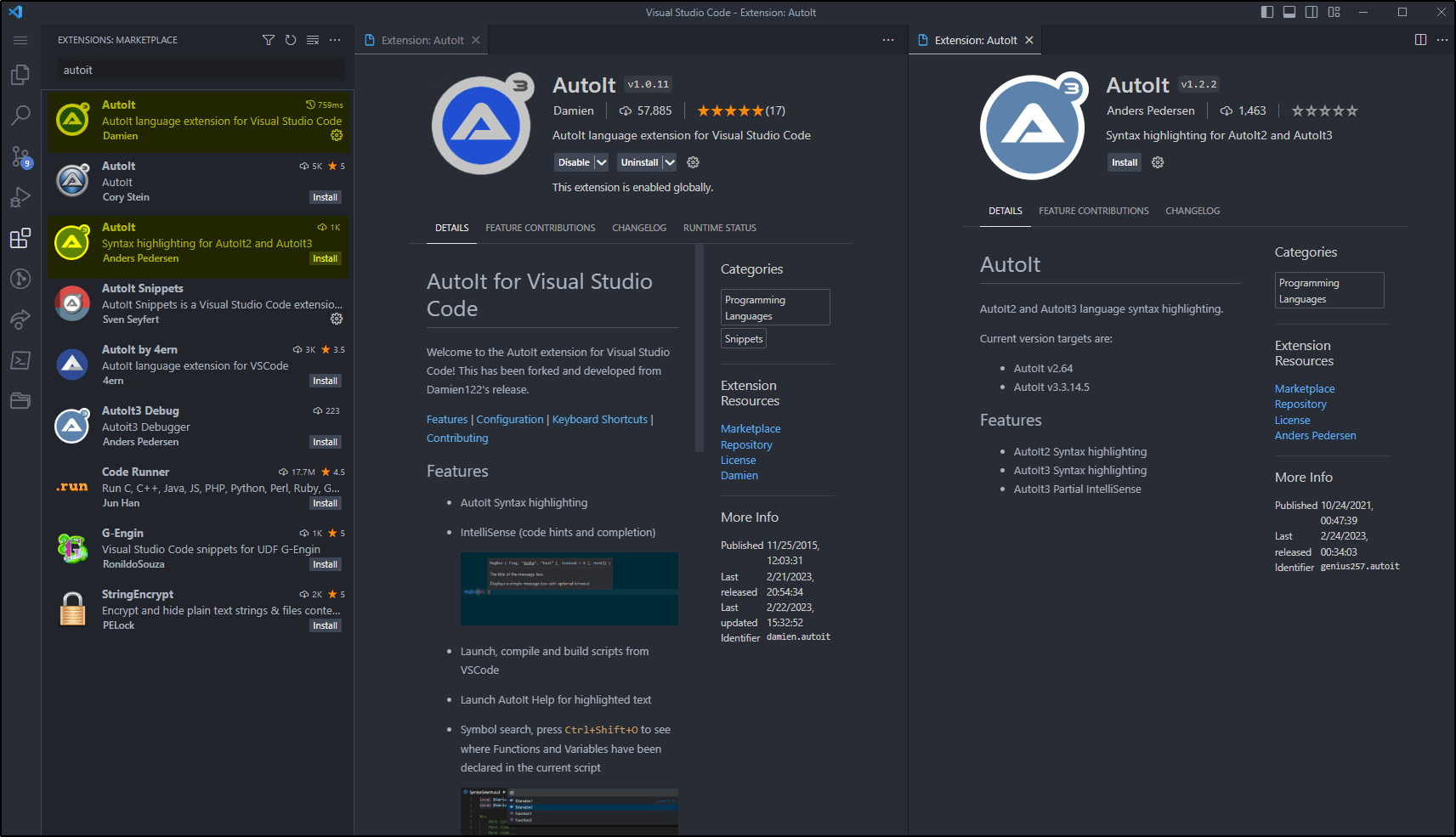 Another AutoIt extension for Visual Studio Code AutoIt Projects and