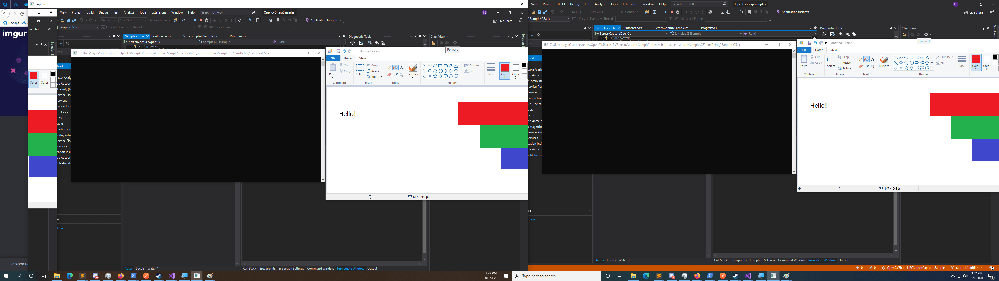 GitHub TaylorTheDeveloper/OpenCVSharp4PCScreenCaptureSample