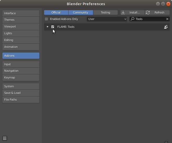 Flame Blender Add On