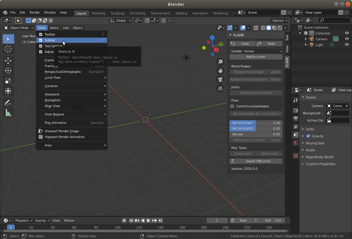 Flame Blender Add On