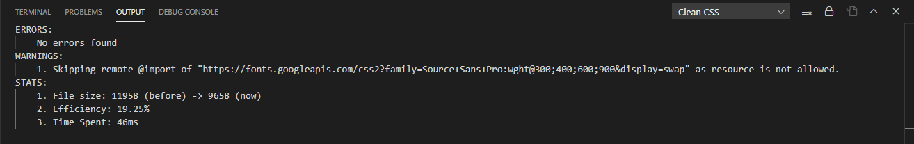 Clean CSS for VSCode Visual Studio Marketplace