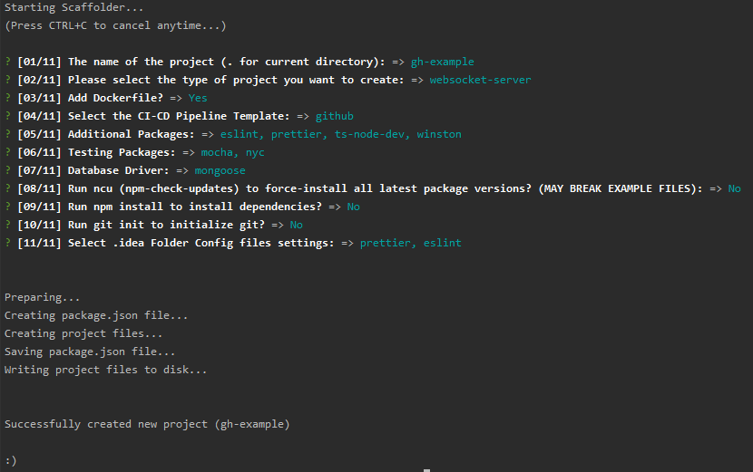 createtypescriptprojectscaffolding npm