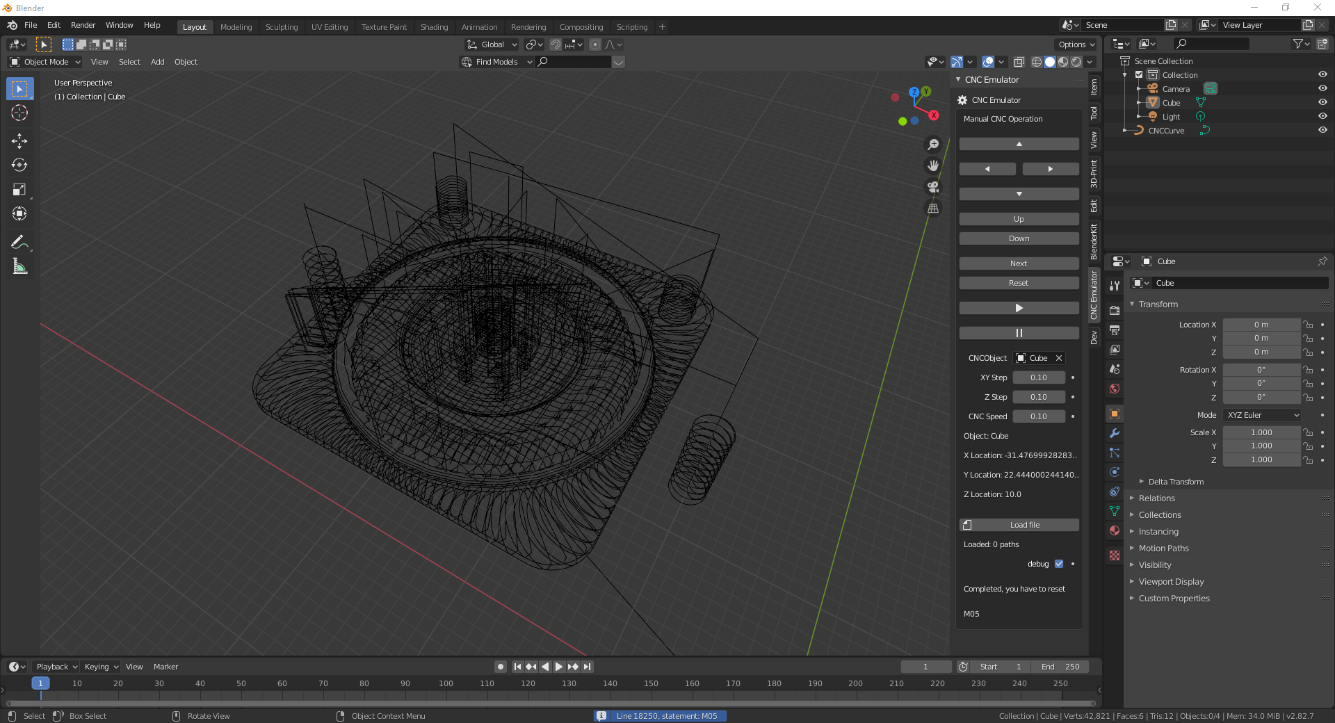 GitHub Ulrhol/cncemulator An addon to simulate a CNC inside blender